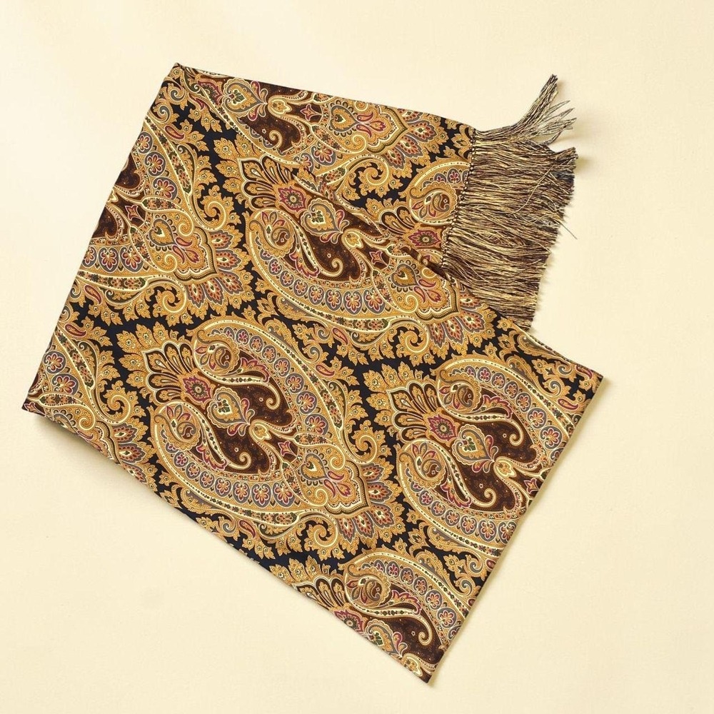 100% Silk Paisley Fringe Scarf Chelsey by Joseph Autumn Scarf